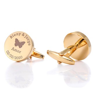 Personalized Gold Cufflinks Wedding Groom Gifts Customized Luxury Suit Shirt Cuff links Womens Jewelry Man Cuff Buttons Cufflink