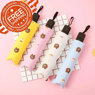 【Ready Stock】ↂↂ☆Cosystyle☆ Anti-UV Folded Sun/Rain Cute Bear Manual/Automatic Umbrella