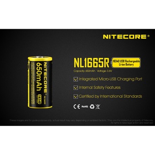 Bagong listahan ng produkto Nitecore 16340 Lithium Ion Battery NL1665R with USB port RCR123 - 1 pc o