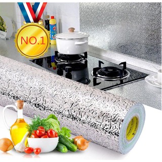 Premium Aluminum Foil Wall Paper Self-Adhesive Stickers Oil-proof Resistant Heat Wall Stickers Home Kitchen Accessories