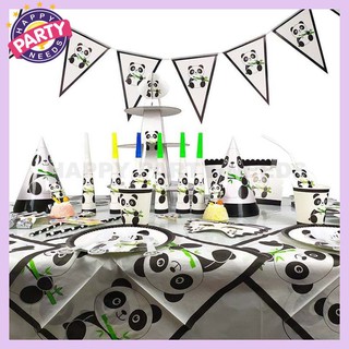 Panda Design Theme Cartoon Party Set Tableware Birthday Party Decoration For Children Set