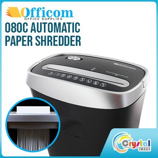 Officom 080C Automatic Paper Shredder 8 Sheets Cross Cut 15 Liter Basket A4 | Letter | Legal Office