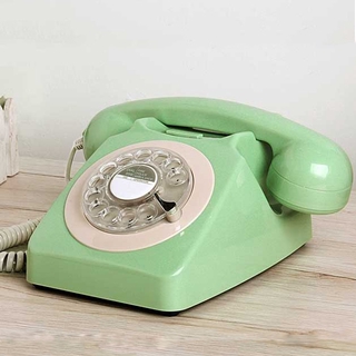 revolve dial Vintage pink begie Black landline telephone Plastic Home office Retro Wire Landline fix (2)
