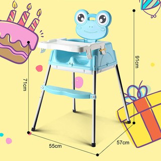 【Warranty 1 Year】Baby High Feeding Chair Portable Adjustable Height Multifunctional With Cushion (2)