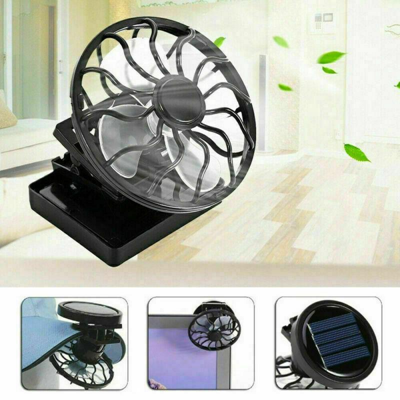 Mini Clip-on Solar Power Energy Panel Cooling Cell Fan Cooler Outdoor Portable