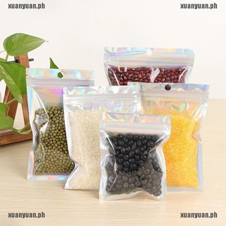 【XUANYUAN】10Pcs Iridescent Zip lock Pouches Cosmetic Plastic Laser Holographic Zipper Bags (2)