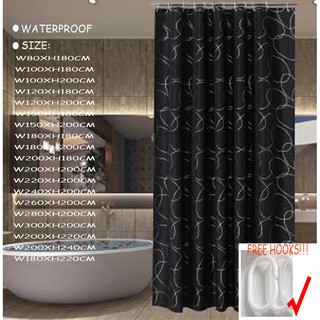 Black Circle Shower Curtain Thick Waterproof Shower Curtain, Polyester Shower Curtain zPy0
