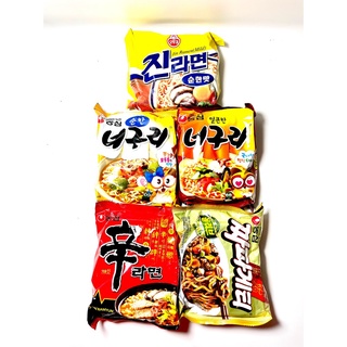Jin Ramen / Nongshim Shin Ramyun / Nongshim Chapagetti / Nuguri Mild and Spicy Korean Instant Noodle