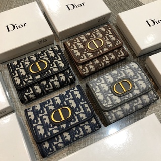 CD Dio*r Embroidered Trifold Short Wallet With Box