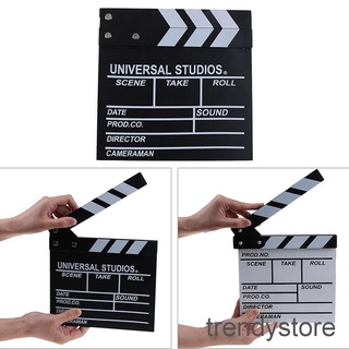 【Spot sale】 【TRE】Director video acrylic clapboard dry erase tv film movie clapper board slate