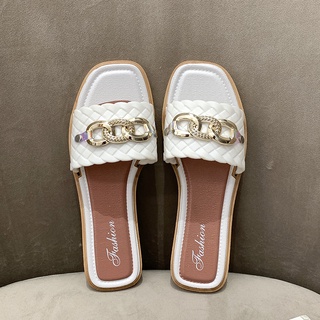 【Queen】Womens Designer Summer Slippers flat sandals Korean Style shoes (5)