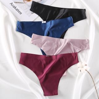 G String Panty Solid Color Silk Seamless Panty for Women