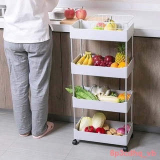 ☃4 Tier Bathroom Organizer Trolley/Kitchen Movable Shelving Organizer Rack