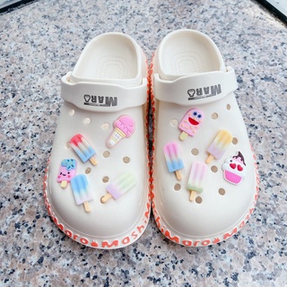 10pcs Ice Cream Shoes Charm-Crocs /Jibbitz /Button Crocs /Charm/DIY-Cute Cartoon Accessories