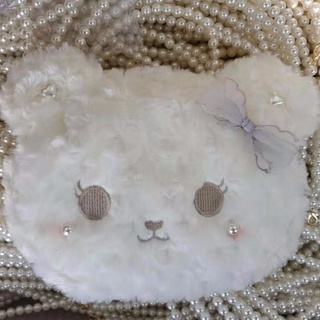 ▨❣۞Lolita cute bunny bag pearl chain messenger bag sweet wild soft girl lo Niang plush doll bag fema (1)