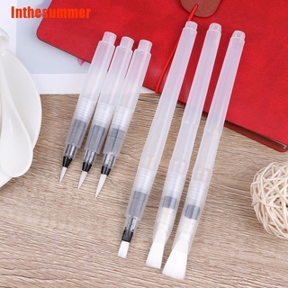 Inthesummer❀ Refillable Paint Brush Water Color Brush Soft Watercolor Brush Ink Pen Art Tool