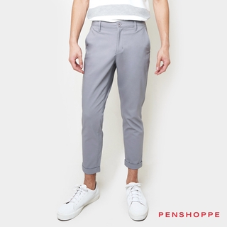 Penshoppe Men's Dress Code Dapper Trousers (Light Gray/Amber Brown)