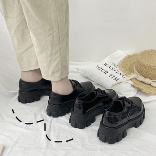 『LD』 British Style Small Leather Shoes Female Japanese Jk Thick-soled Black Single Shoes Korean Casual Shoes (1)