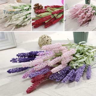 Tworsen 12 Heads Bouquet Artificial Lavender Fake Plant Flower
