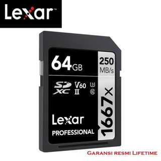 Professional SDXC 64GB V60 UHS-II 1667X UP TO 250MB/S Lexar