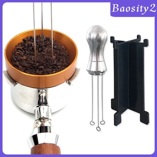 [BAOSITY2] Espresso Coffee Stirrer, Stainless Steel Whisk for Espresso Stirring Distribution Professional Coffee Powder Stirring Tool