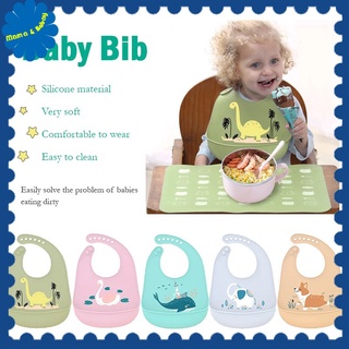 Silicone Bib Adjustable Washable Waterproof Lightweight Feeding For Baby Infant Silicone Bib&Bowl