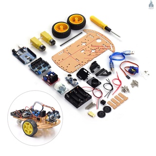 [Promotion] Smart Robot Car Assembly Kit Two Wheels Intelligent Obstacle Avoidance Tracking Wireless BT Remote Control Small Car Chassis DIY Kit Set Early Education