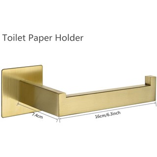 No Drilling Self Adhesive Brush Gold Toilet Paper Holder SUS 304 Stainless Steel Toilet Tissue Paper (1)