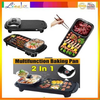 【Available】☞Korean Samgyupsal Cooking 2 IN 1 Electric BBQ Grill With Hotpot