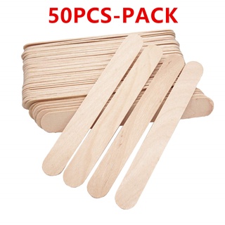 50pcs Wood Applicators Sticks for Wax Hair Removal - Natural Birch Wooden Spatulas for Hair Removal