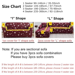 【Ready Stock & COD】1/2/3/4 Seater L Shape or Regular Shape Sofa Cover Elastic Sofa Cover Set (8)