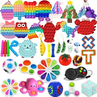 【Ready Stock】Pop it Fidget Toys Push Bubble Sensory Squishy Stress Reliever Autism Needs Anti-stress Toys for Adult Chil