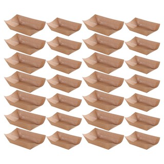 100 Pcs Disposable Sandwich Trays Kraft Paper French Fries Boxes (Brown)