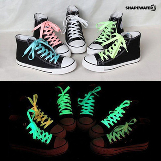 Shpe 1 Pair Shoes Polyester Neon Color Luminous Shoelaces