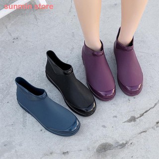 ♥️Ready stock & Super quality♥️ Japanese-style fashionable all-match rain boots ladies' short rain boots low-top non-slip waterproof work shoes kitchen shoes