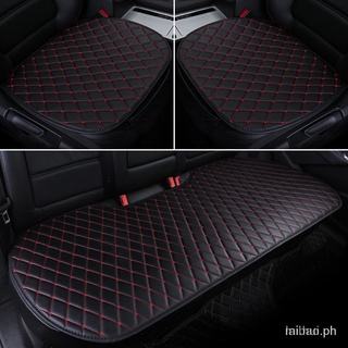 3PCS Automobile Car Seat Cover Protector PU Leather Front Rear Full Set Waterproof Universial Q1Hq