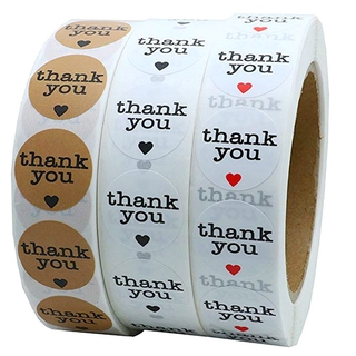 500Pcs 3 Styles Round red heart thank you Stickers seal labels handmade gift for Cake Packaging stationery sticker scrapbooking