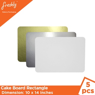 Cake Board - 10 x 14 inches - 5 sets - Gold/Silver/White