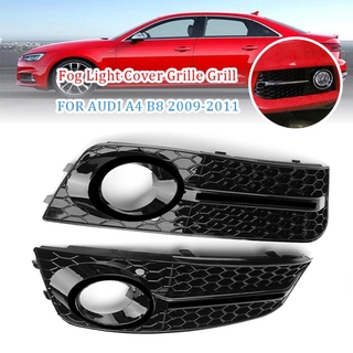 2PCS A4 B8 Car Front Fog Light Grille Grill Cover For Audi A4 B8 2009-2011 Car Front Bumper Light Grills in Racing Grills