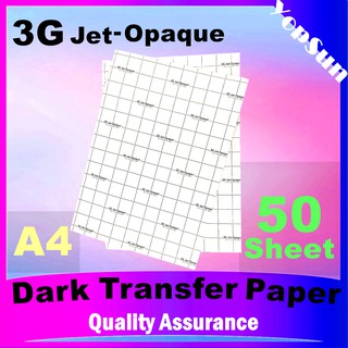 3G JET-OPAQUE (50 Pcs) Dark Transfer Paper A4