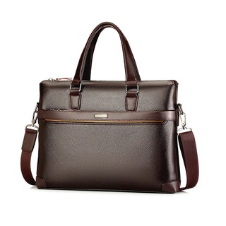 Men's Briefcase Casual Diagonal Business Men's Leather Briefcase HandBag Tote Business Bag ( 18073 )