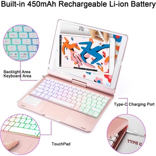 Touchpad Keyboard Case For ipad 10.2 7th 8th Gen 9th generation Air 3 4 Pro 10.5 11 Bluetooth trackpad Keyboard Casing (5)