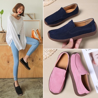 loafers❍▧Women’s Loafer Shoes Suede Shoe Leather Flats Slip Ons Moccasins Topsider Ladies 35-42