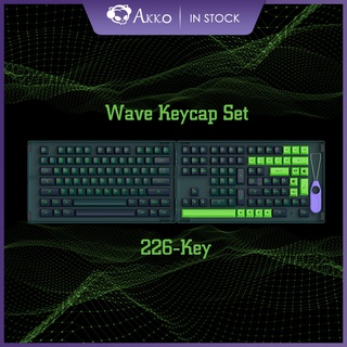 Akko Wave 226-Key ASA Profile PBT Double-Shot Full Keycap Set for Mechanical Keyboards with Collection Box