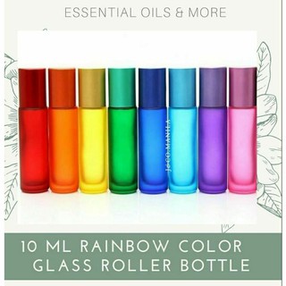 10ml Rainbow Chakra Color Glass Roller Bottle for Essential Oils & Perfume