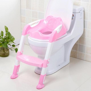 Children Toilet Training Potties Seat Baby Toilet Bowl Urinal with Handle Adjustable Ladder Infant B