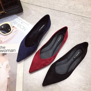 2021Spring and Autumn New Black Thin Shoes Women's Pointed Toe Shallow Mouth Flat Shoes All-match So