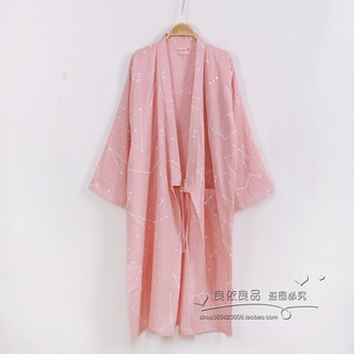 Ready Stock thin Japanese couple kimono nightgown cotton gauze men's pajamas bathrobe (2)