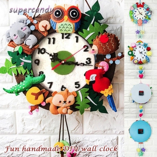 Handmade Wall Art Wall Clocks Design 3D DIY Clock Cute Cartoon Clock For Kindergarten
