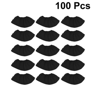 100Pcs Black Disposable Non-woven Shoe Cover Thick Nonwoven Shoe Cover One-time Shoe Cover Non-slip